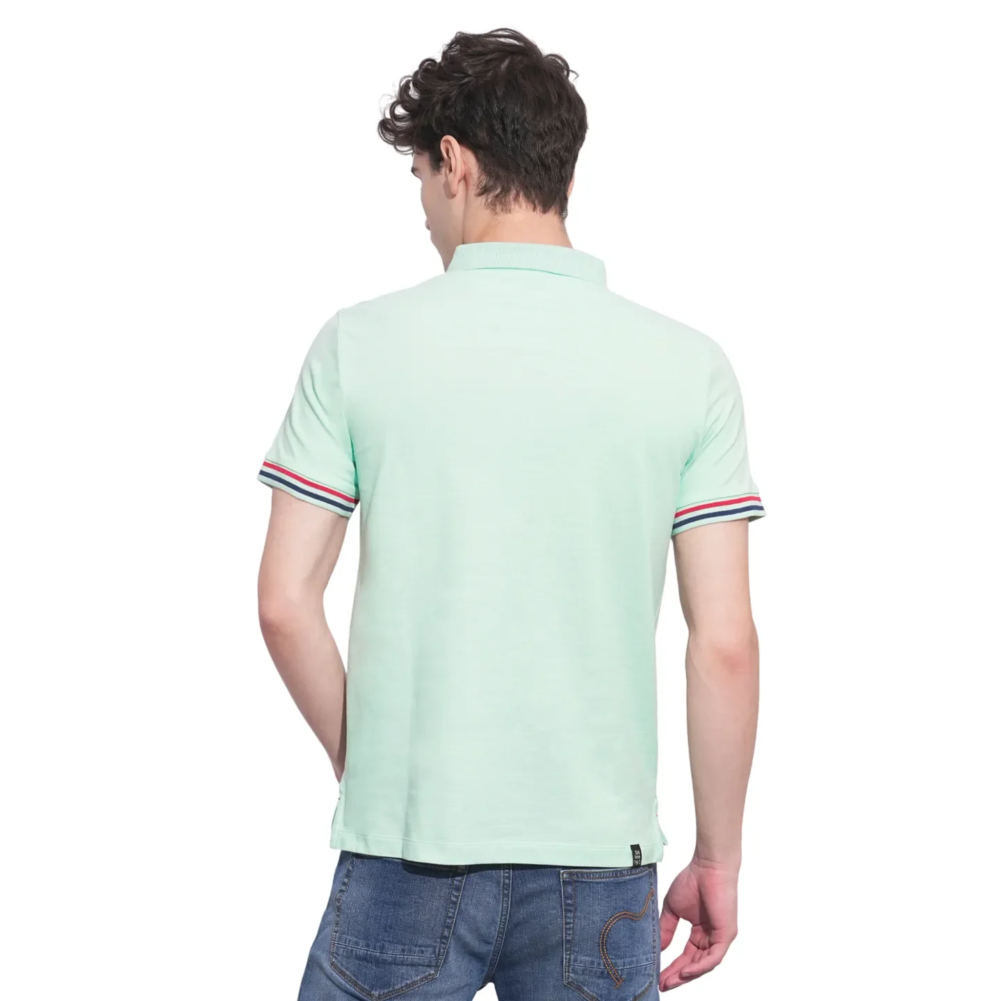 Green Regular Fit Men's Polo T-Shirt by Being Human Clothing - Image 3