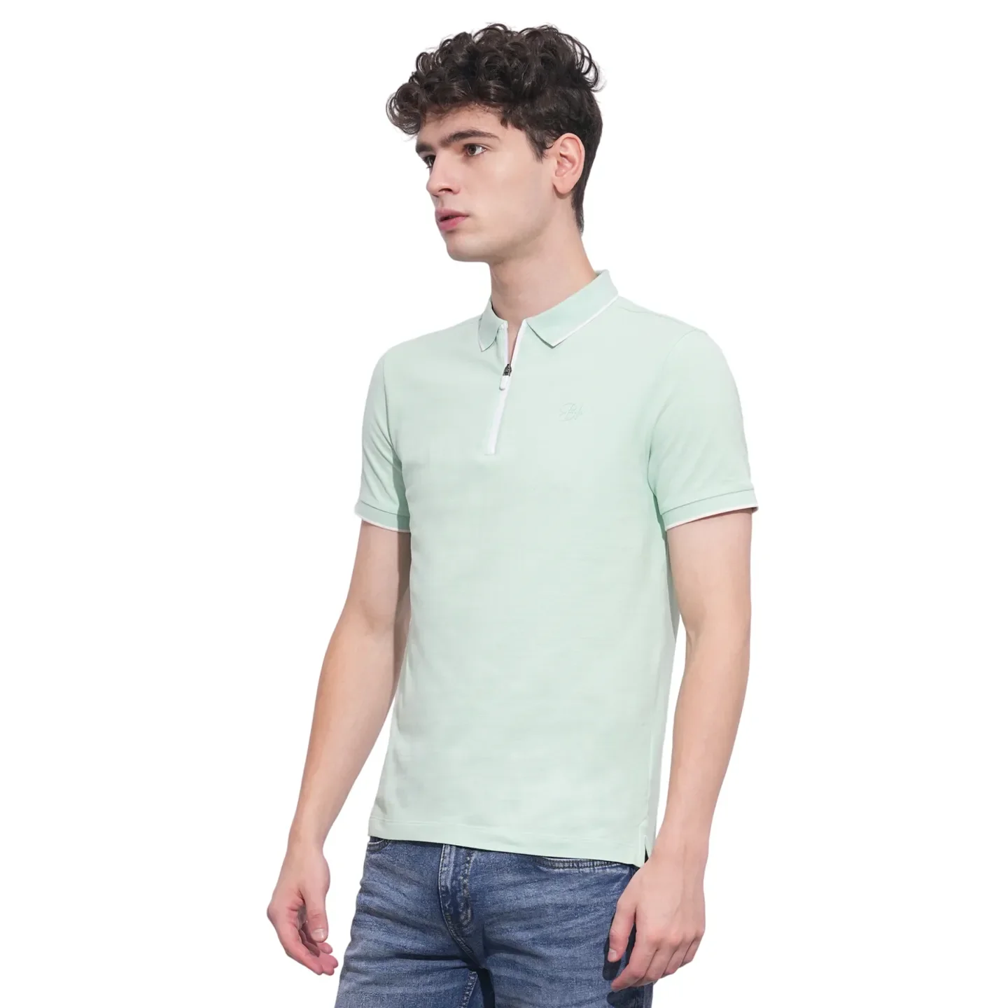 Green Regular Fit Men's Polo T-Shirt by Being Human Clothing - Image 2