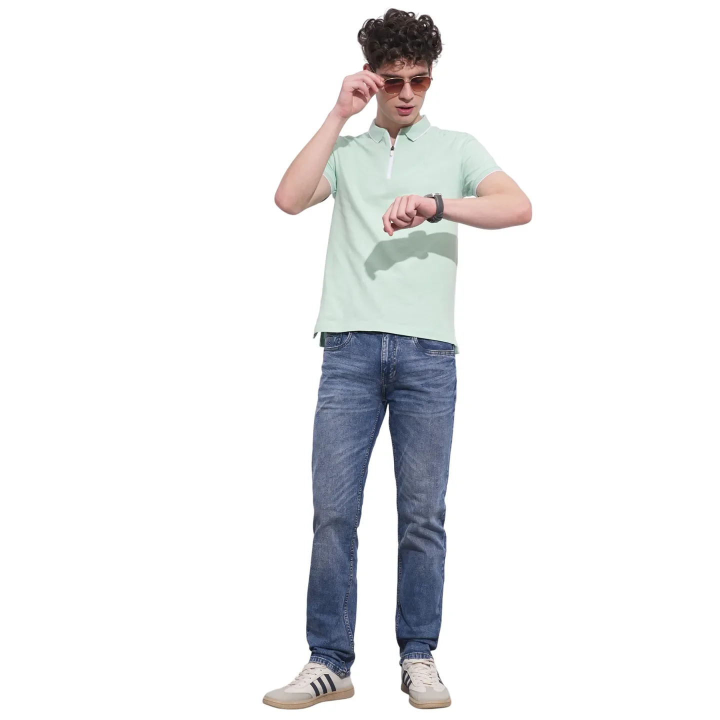 Green Regular Fit Men's Polo T-Shirt by Being Human Clothing - Image 4