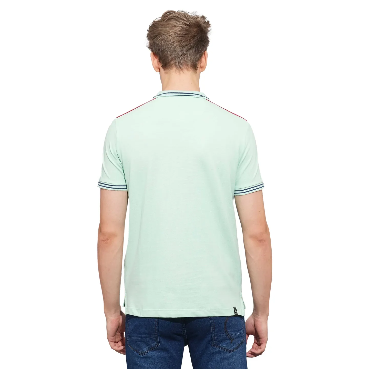 Green Regular Fit Men's Polo T-Shirt by Being Human Clothing - Image 3