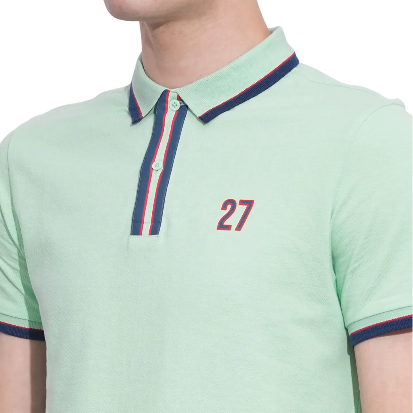 Green Regular Fit Men's Polo T-Shirt by Being Human Clothing - Image 5