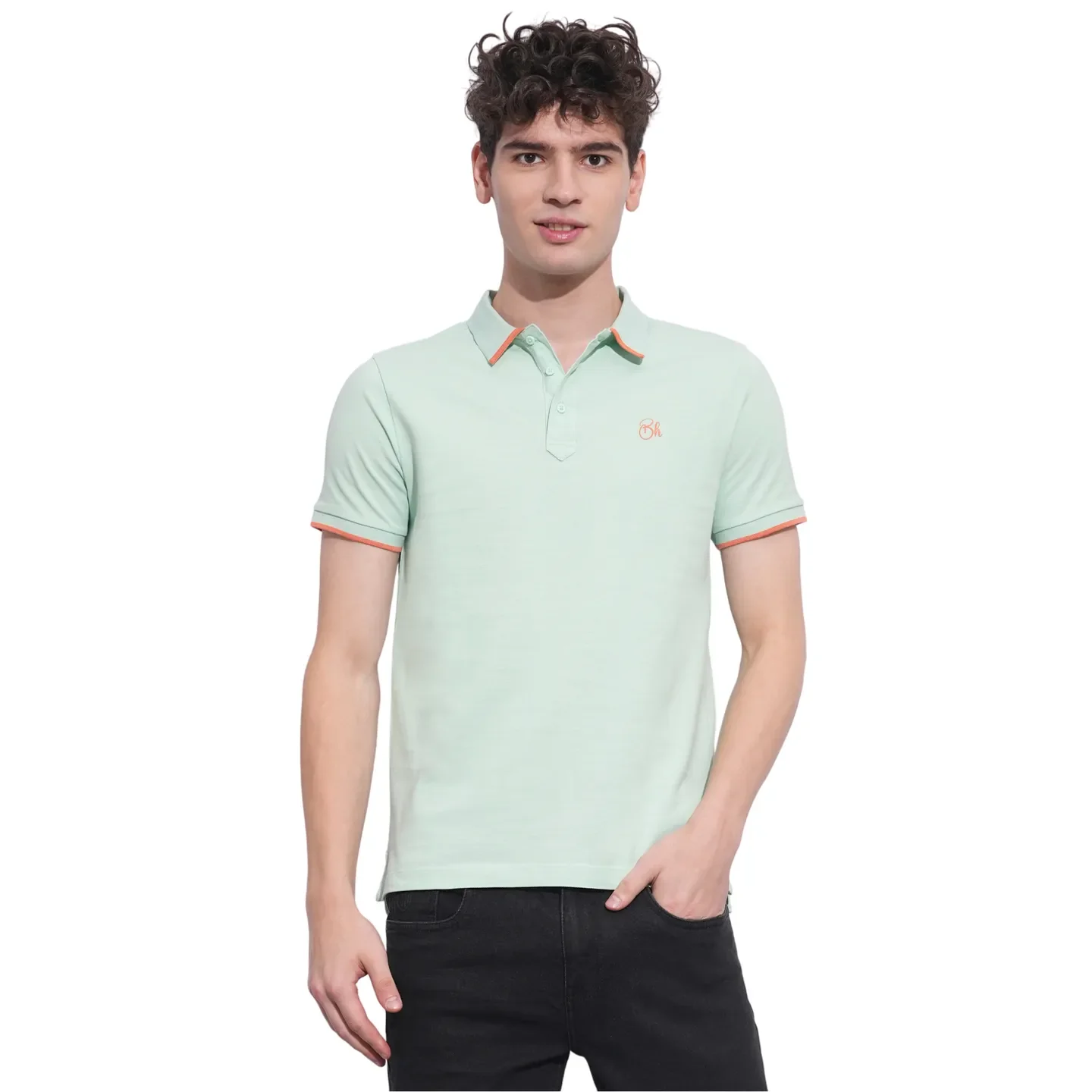 Green Regular Fit Men's Polo T-Shirt by Being Human Clothing