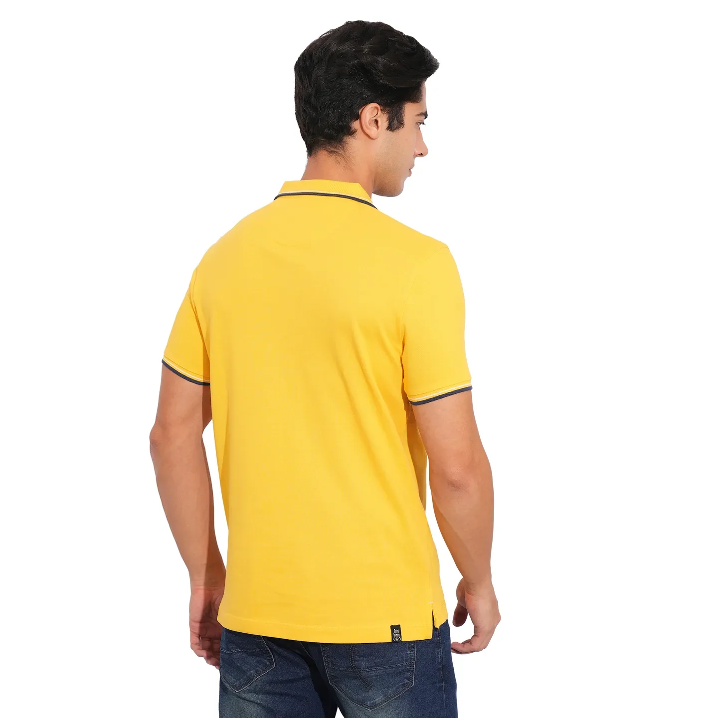 Mustard Regular Fit Men's Polo T-Shirt by Being Human Clothing - Image 3