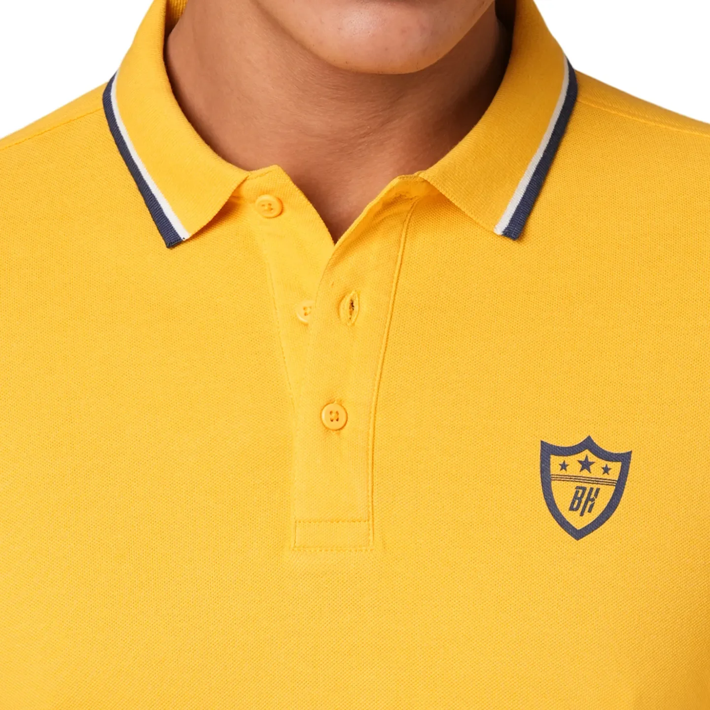 Mustard Regular Fit Men's Polo T-Shirt by Being Human Clothing - Image 2