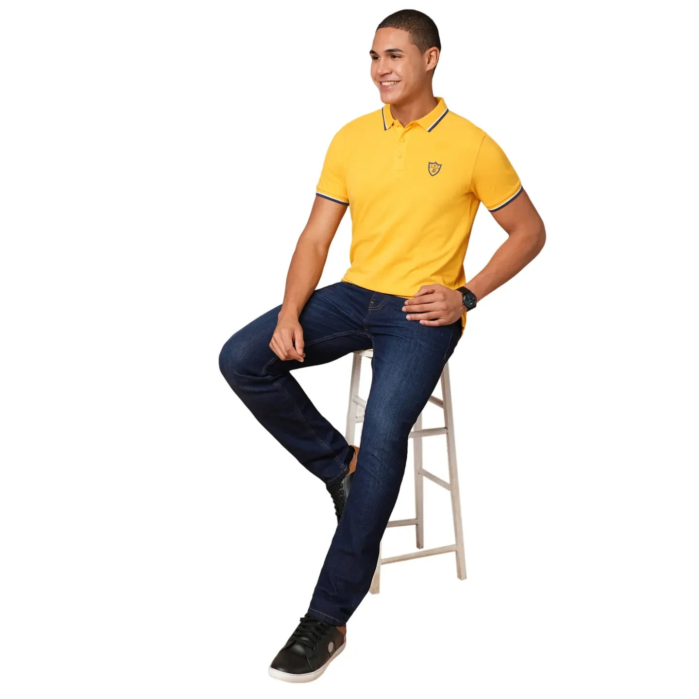 Mustard Regular Fit Men's Polo T-Shirt by Being Human Clothing - Image 4