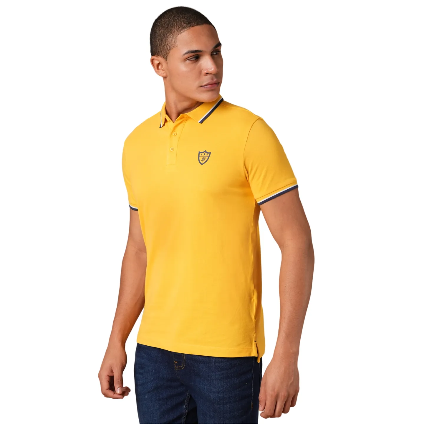 Mustard Regular Fit Men's Polo T-Shirt by Being Human Clothing - Image 6