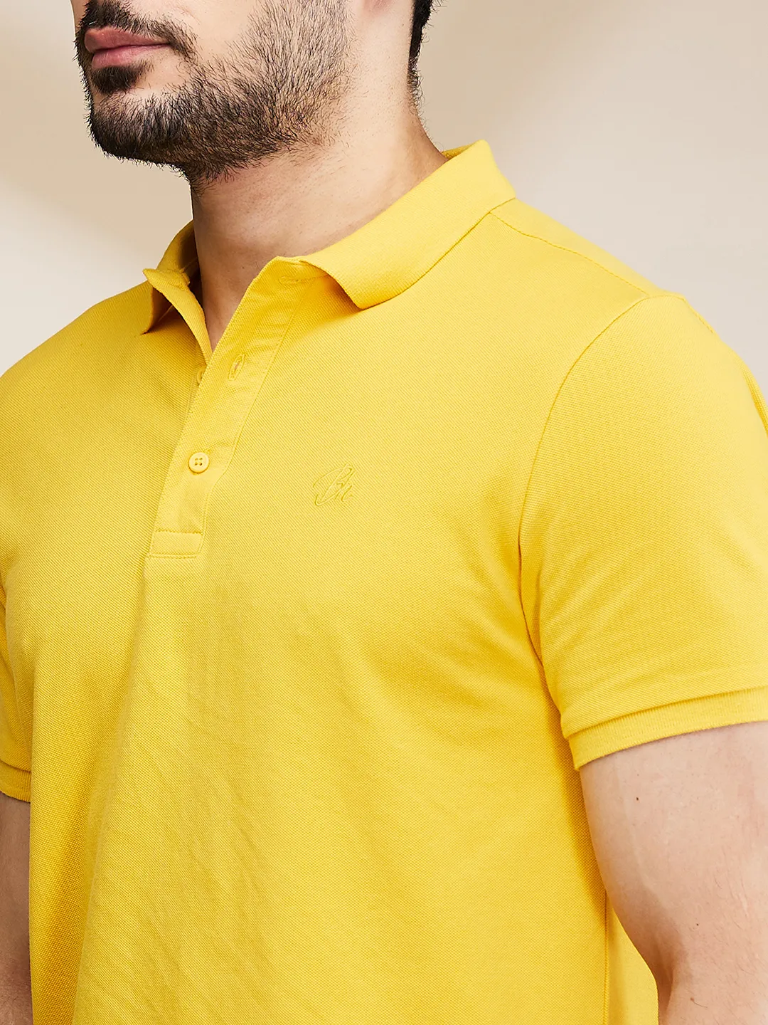 Mustard Regular Fit Men's Polo T-Shirt by Being Human Clothing - Image 5