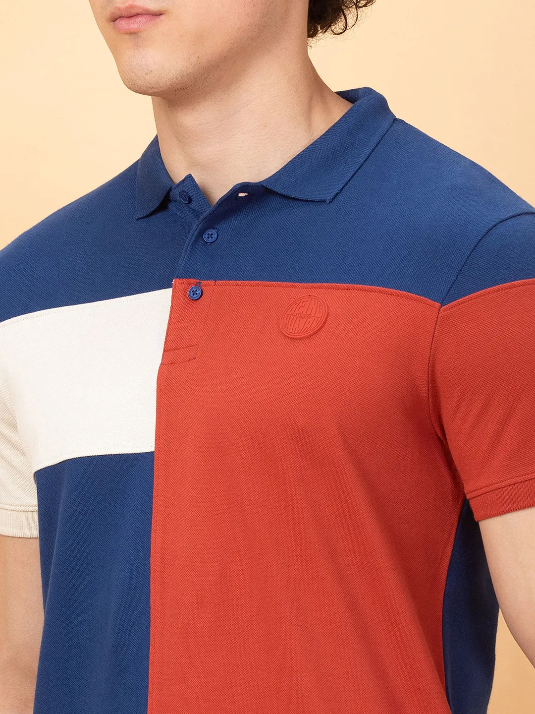 Navy Regular Fit Men's Polo T-shirt by Being Human Clothing - Image 5