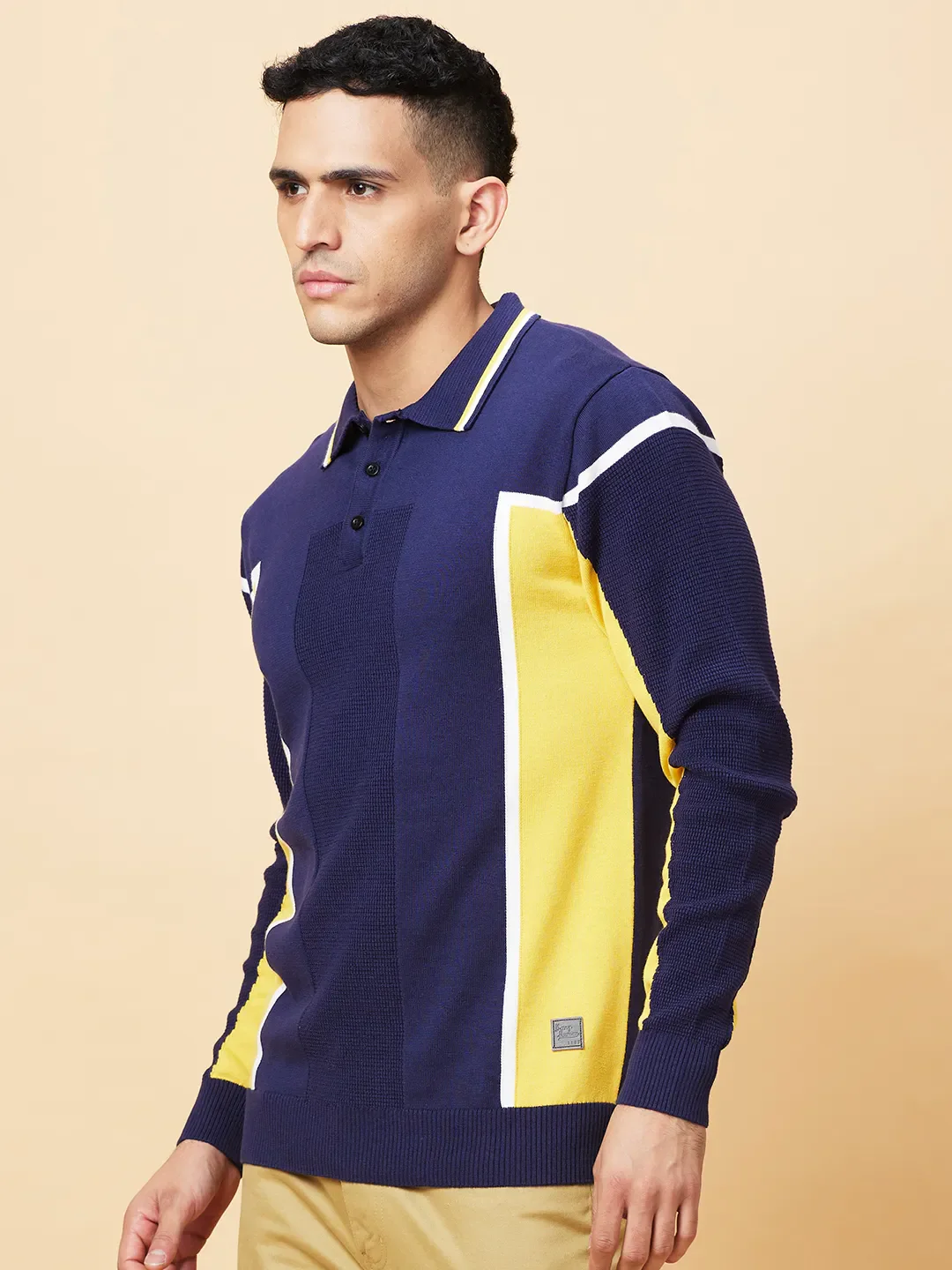 Navy Regular Fit Men's Polo T-Shirt by Being Human Clothing - Image 4