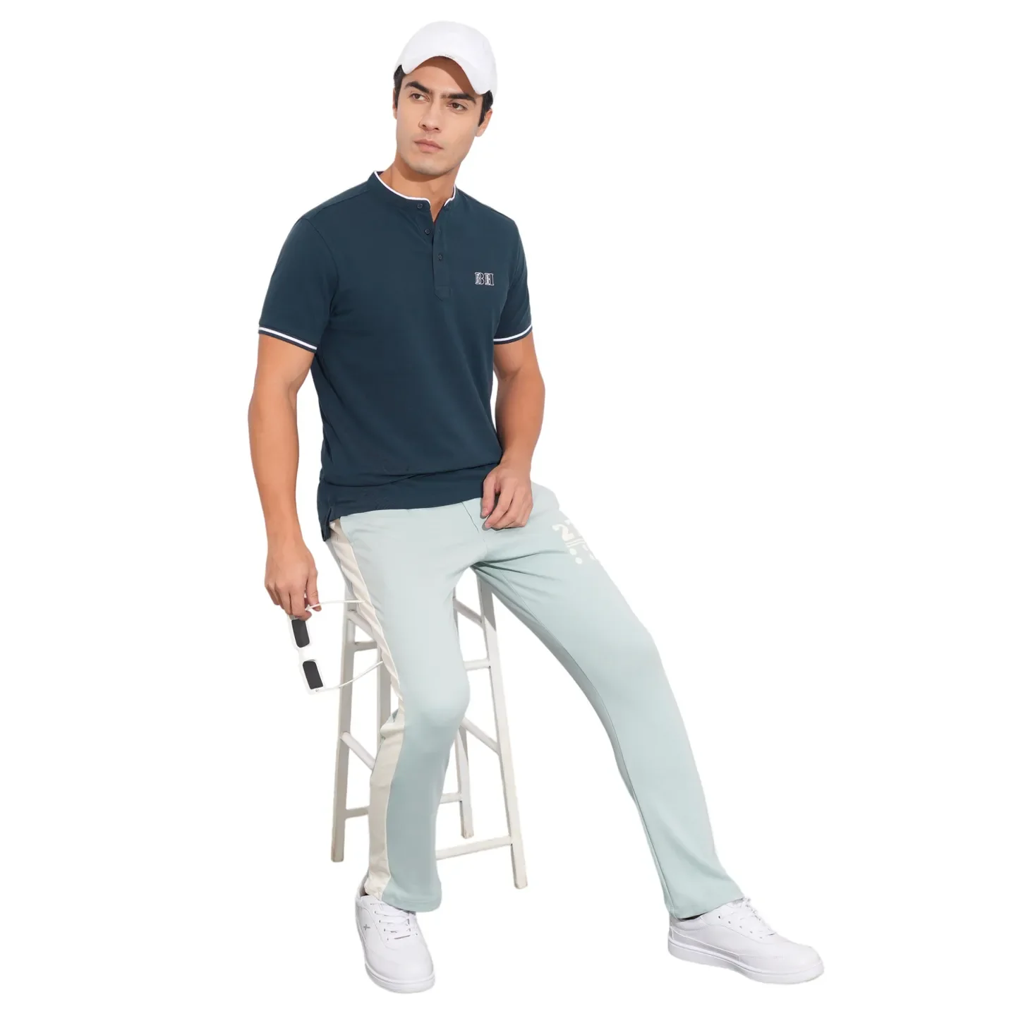Navy Regular Fit Men's Polo T-Shirt by Being Human Clothing - Image 4