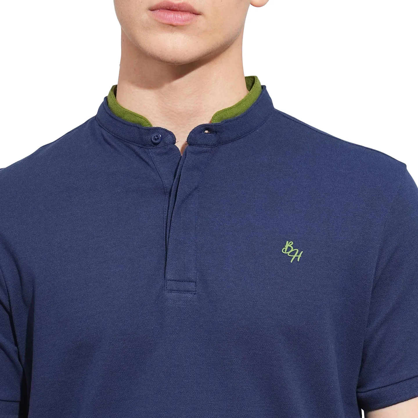 Navy Regular Fit Men's Polo T-Shirt by Being Human Clothing - Image 5
