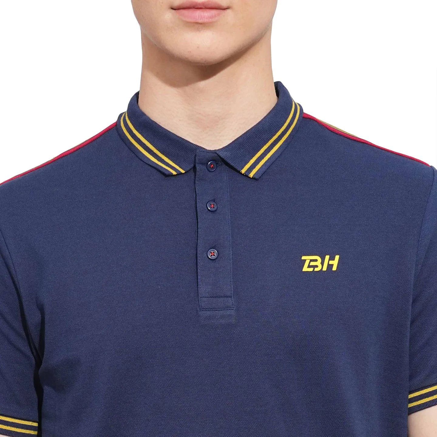 Navy Regular Fit Men's Polo T-Shirt by Being Human Clothing - Image 5