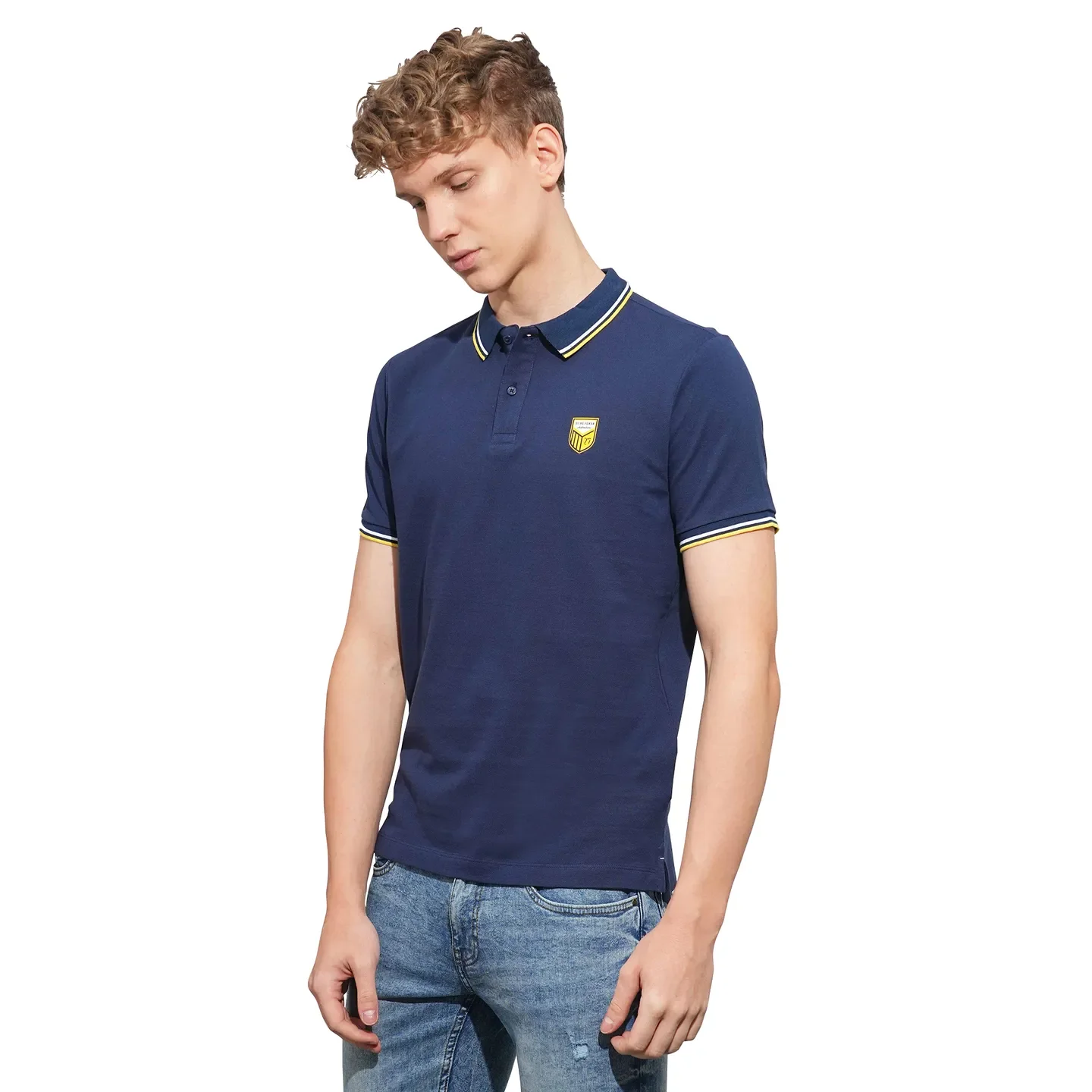 Navy Regular Fit Men's Polo T-Shirt by Being Human Clothing - Image 2