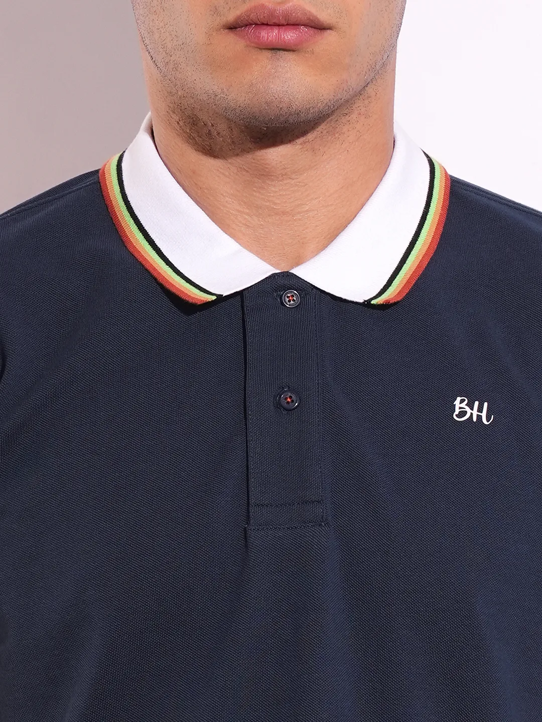 Navy Regular Fit Men's Polo T-Shirt by Being Human Clothing - Image 5
