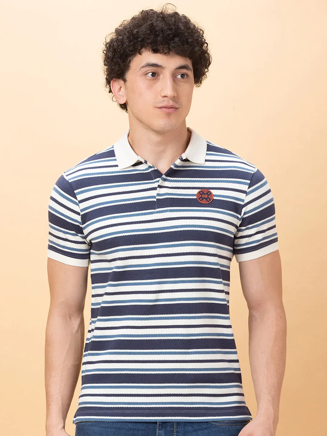 Navy Regular Fit Men's Polo T-shirt by Being Human Clothing