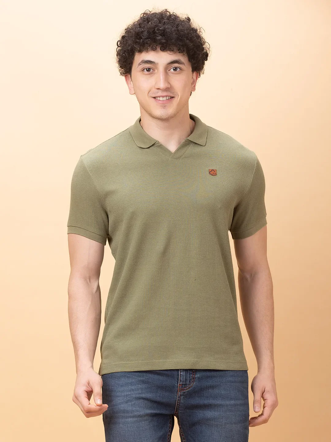 Dark Green Regular Fit Men's Polo T-Shirt by Being Human Clothing