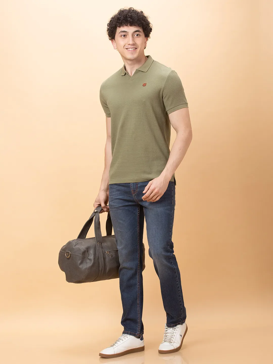 Dark Green Regular Fit Men's Polo T-Shirt by Being Human Clothing - Image 6