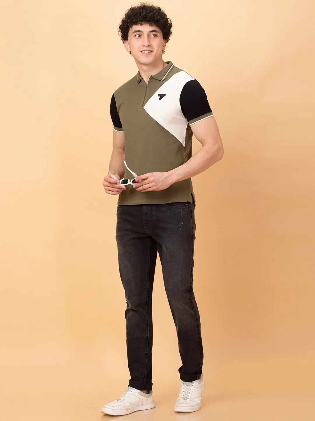 Dark Green Regular Fit Men's Polo T-Shirt by Being Human Clothing - Image 6