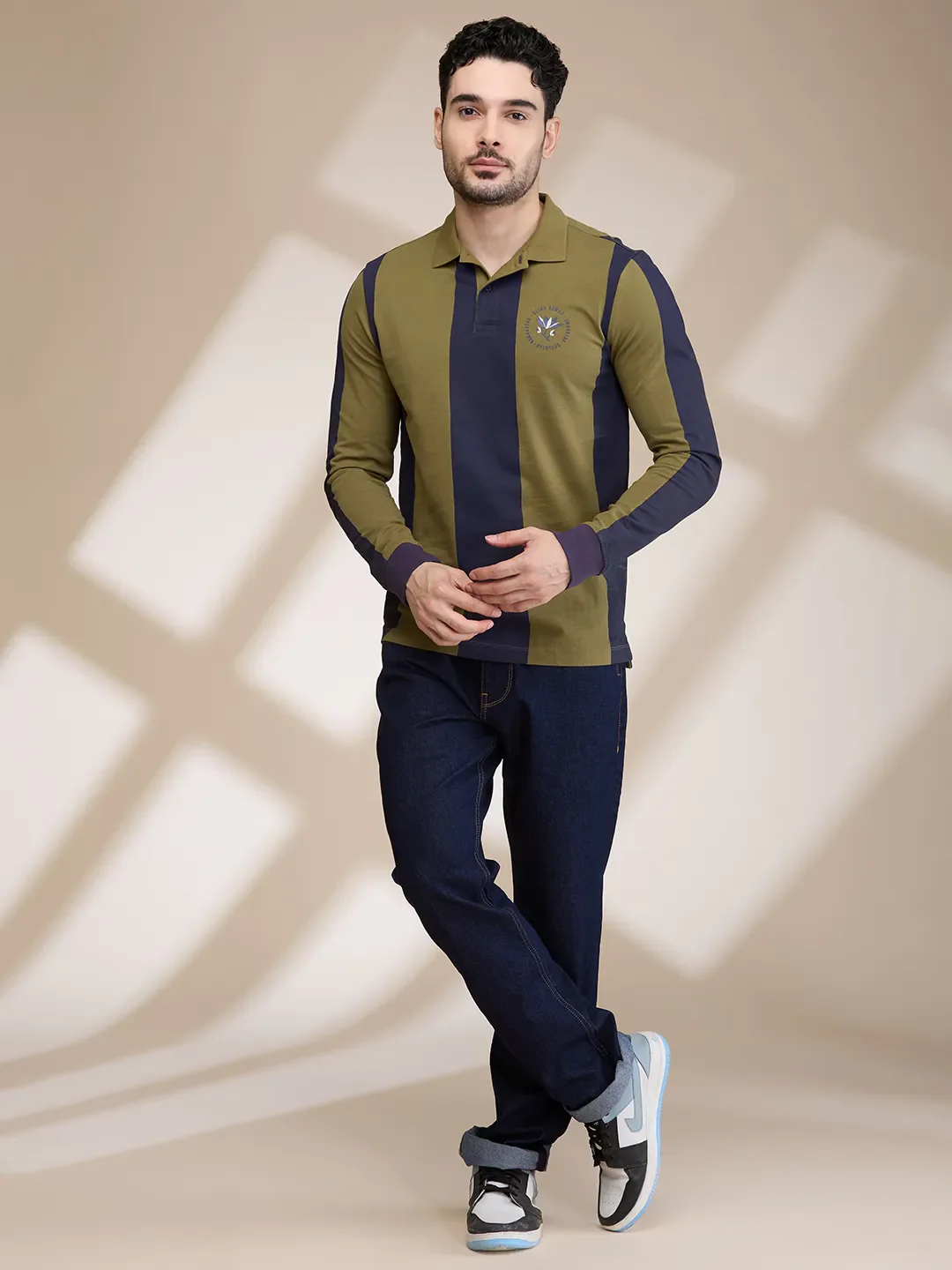 Olive Regular Fit Men's Polo T-Shirt by Being Human Clothing - Image 2