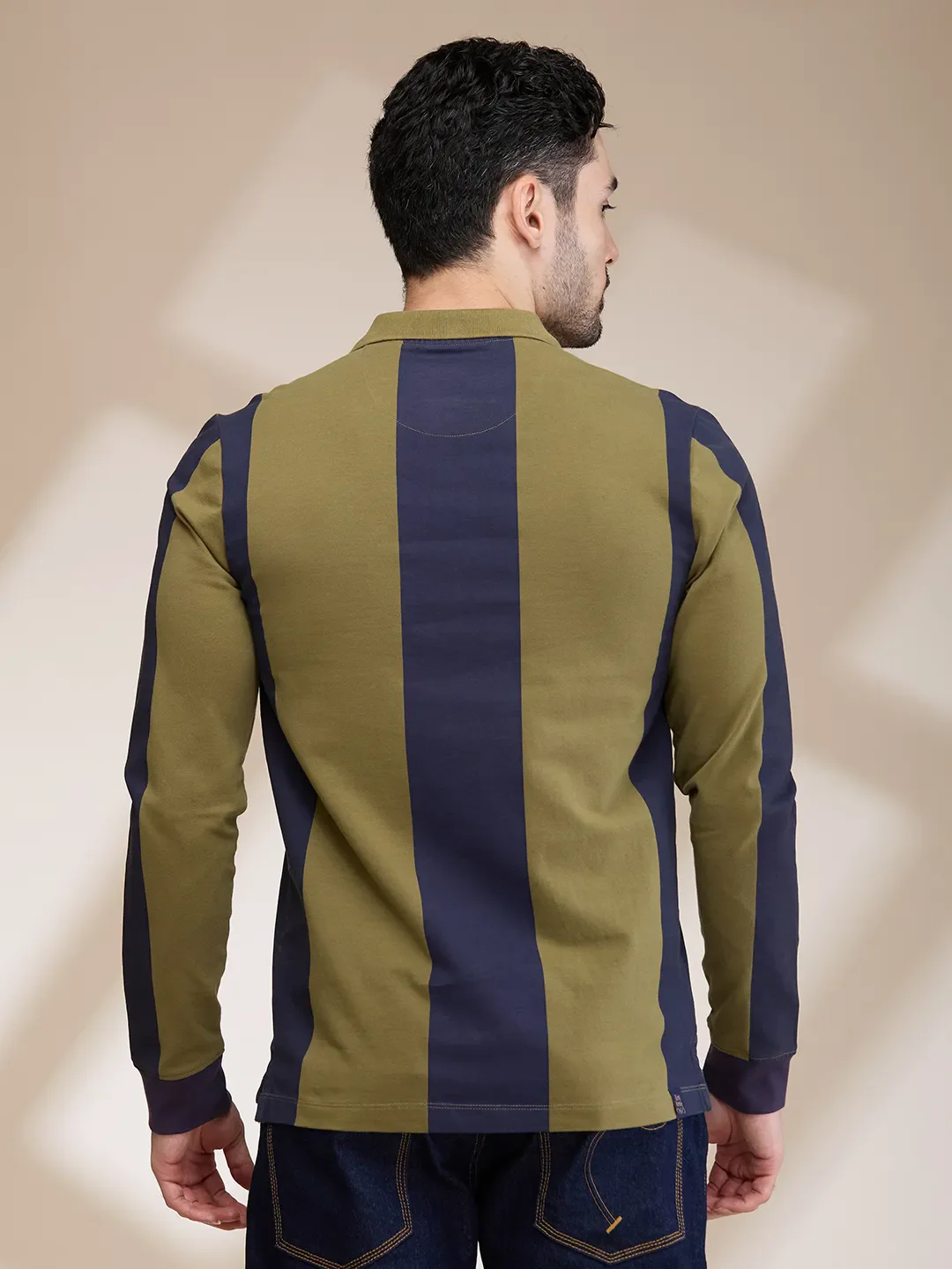 Olive Regular Fit Men's Polo T-Shirt by Being Human Clothing - Image 3