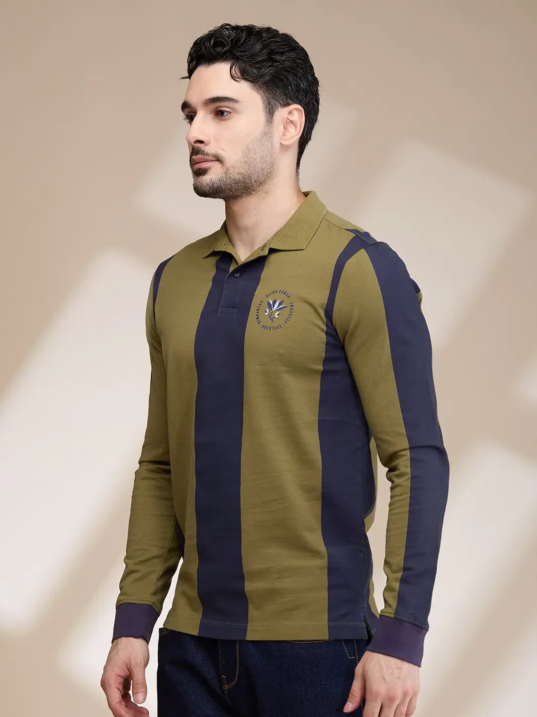 Olive Regular Fit Men's Polo T-Shirt by Being Human Clothing - Image 4