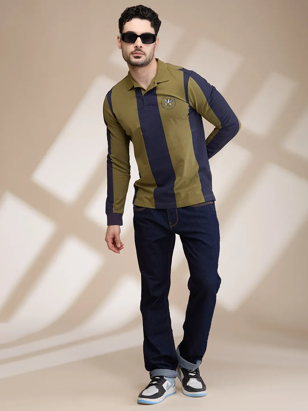 Olive Regular Fit Men's Polo T-Shirt by Being Human Clothing - Image 6