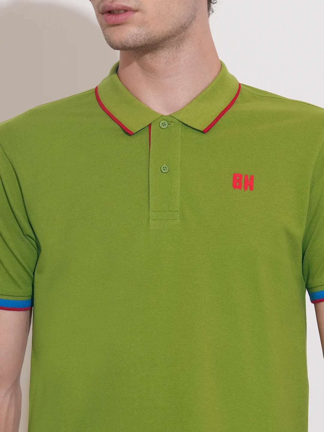 Green Regular Fit Men's Polo T-Shirt by Being Human Clothing - Image 5