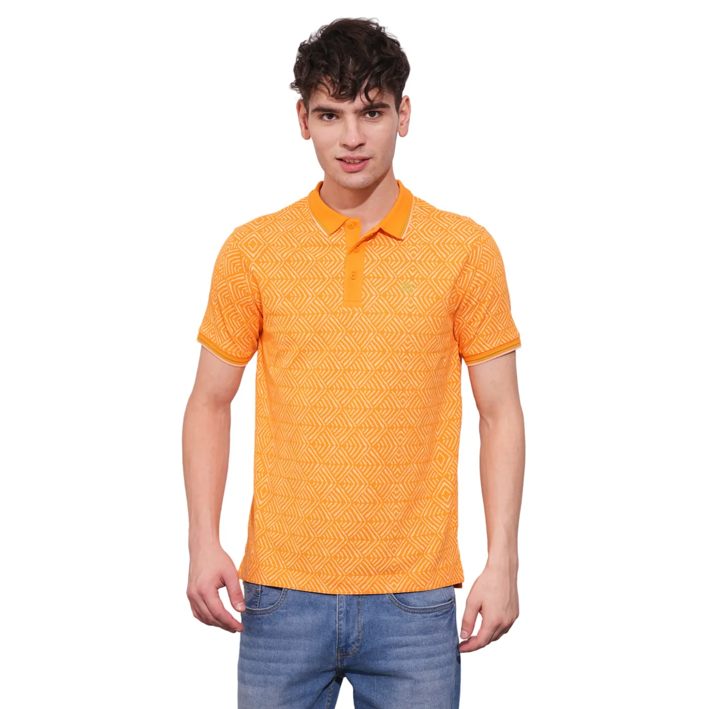Orange Regular Fit Men's Polo T-Shirt by Being Human Clothing