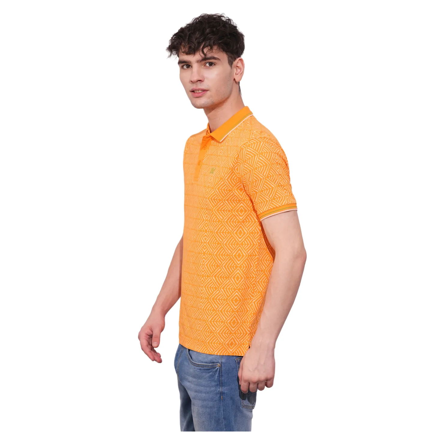 Orange Regular Fit Men's Polo T-Shirt by Being Human Clothing - Image 2