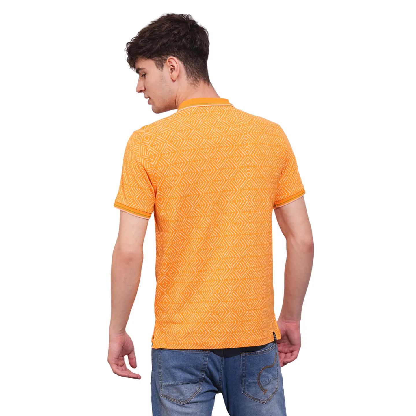 Orange Regular Fit Men's Polo T-Shirt by Being Human Clothing - Image 3