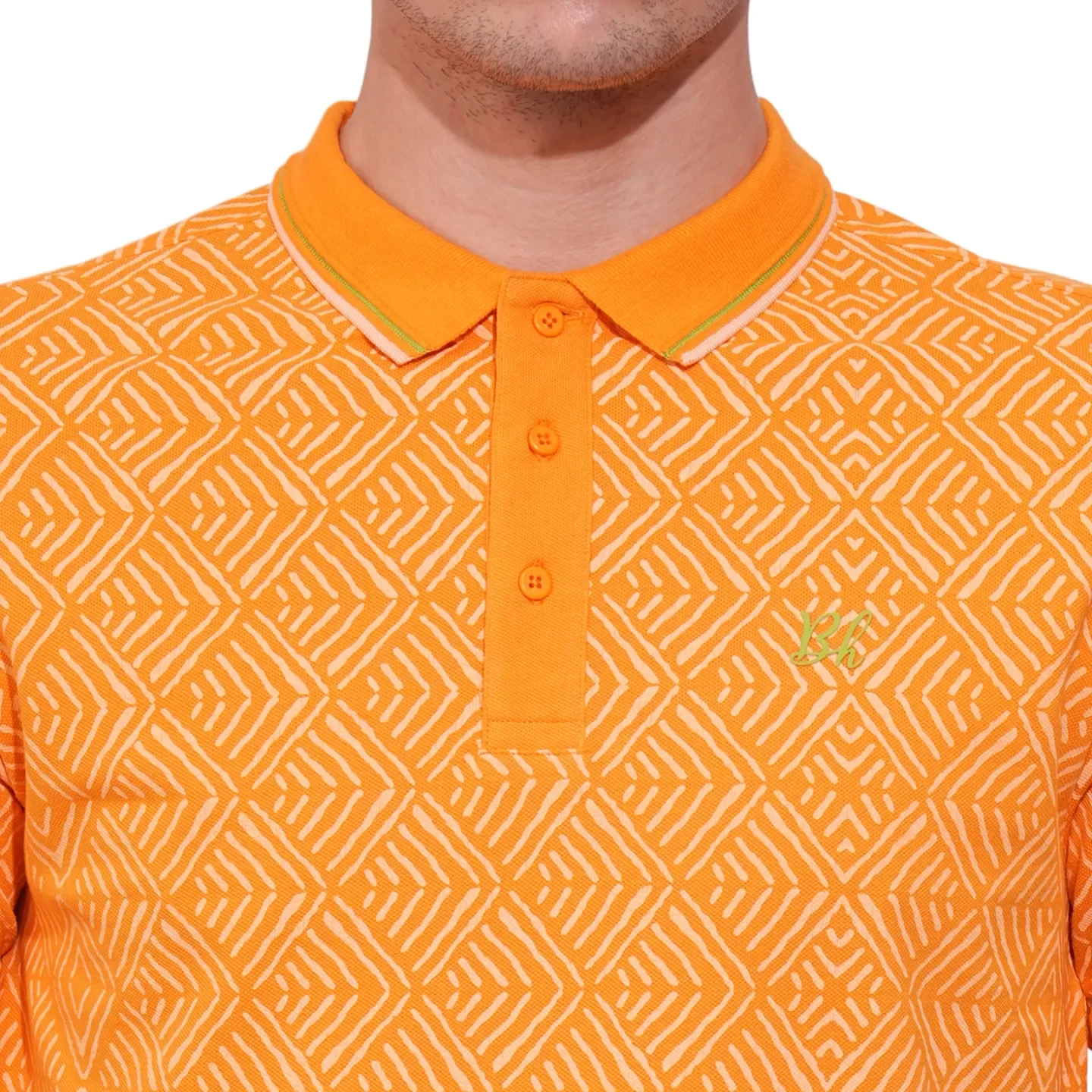 Orange Regular Fit Men's Polo T-Shirt by Being Human Clothing - Image 5