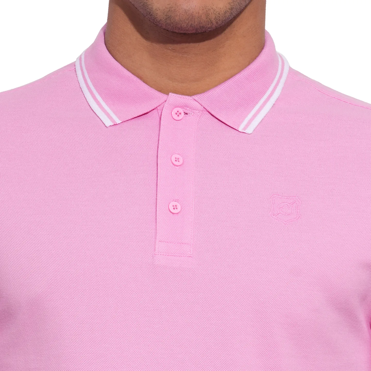 Pink Regular Fit Men's Polo T-Shirt by Being Human Clothing - Image 5