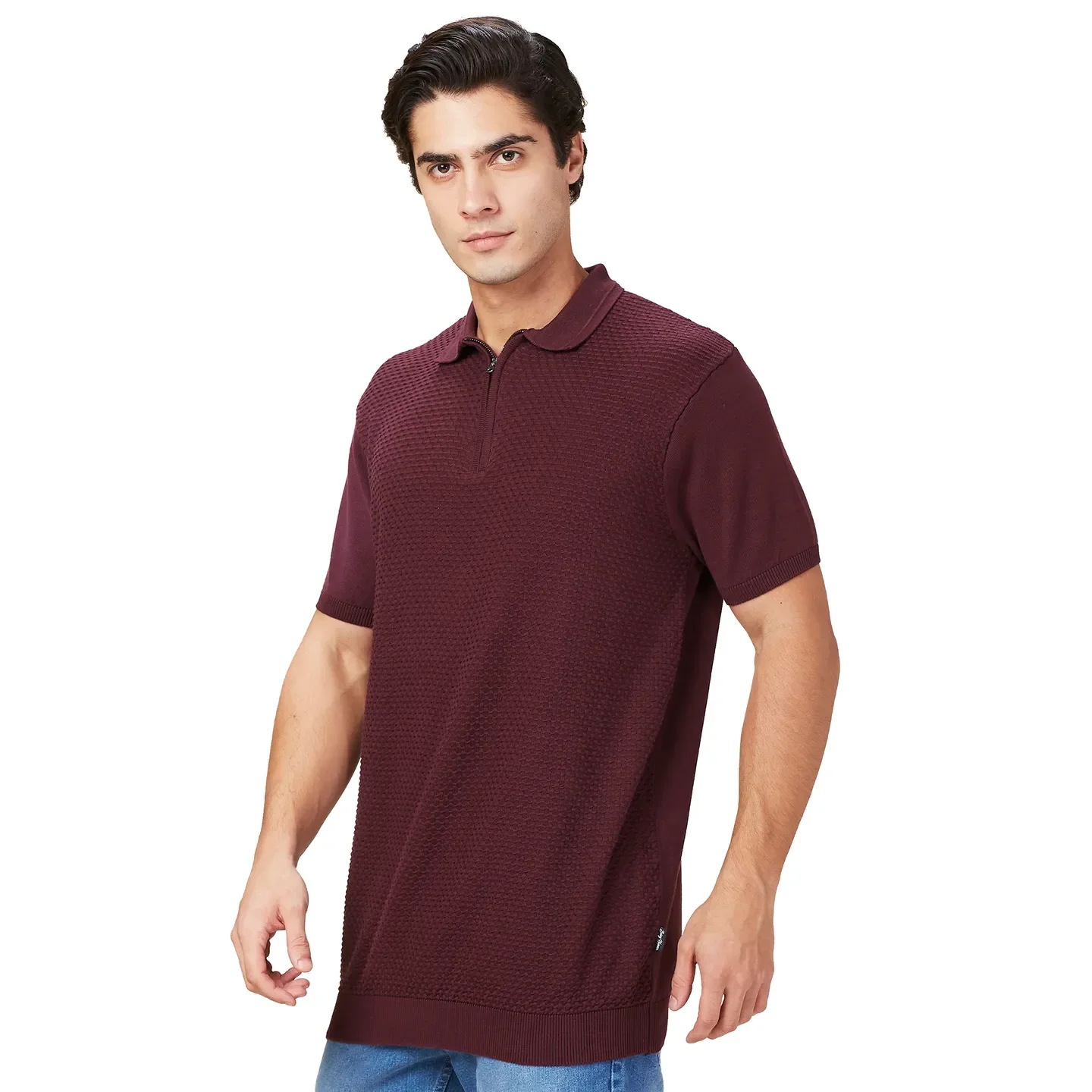 Wine Regular Fit Men's Polo T-Shirt by Being Human Clothing - Image 4