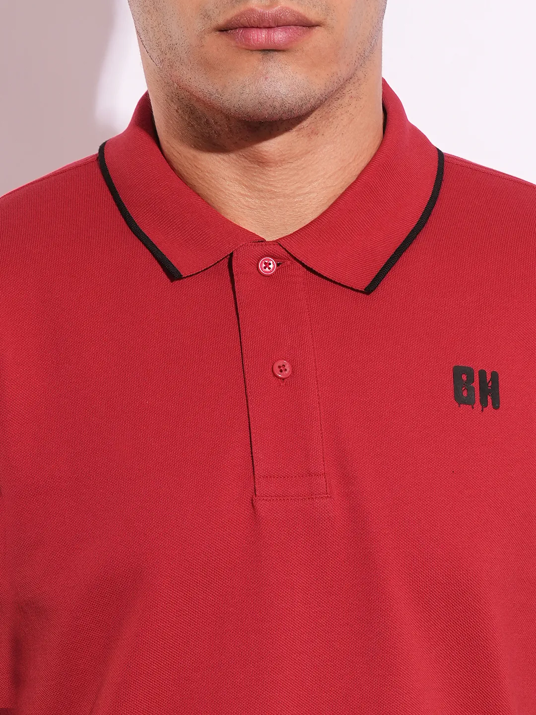Red Regular Fit Men's Polo T-Shirt by Being Human Clothing - Image 5
