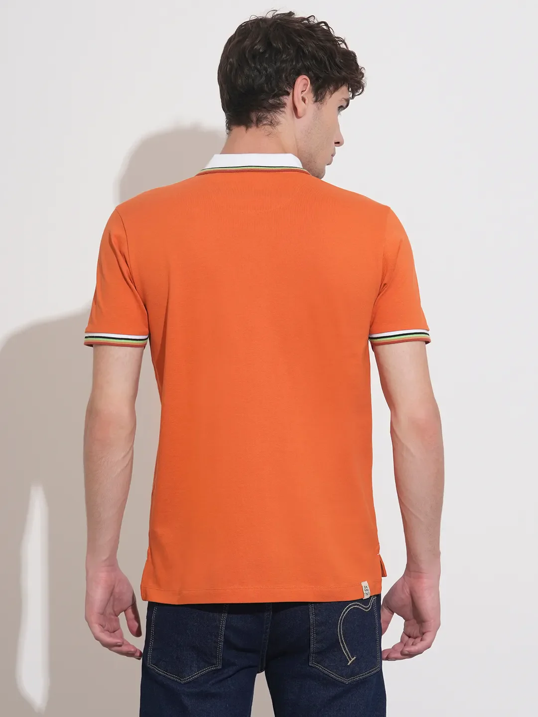 Brown Regular Fit Men's Polo T-Shirt by Being Human Clothing - Image 3