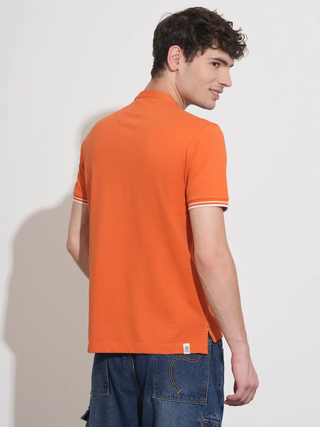 Brown Regular Fit Men's Polo T-Shirt by Being Human Clothing - Image 3