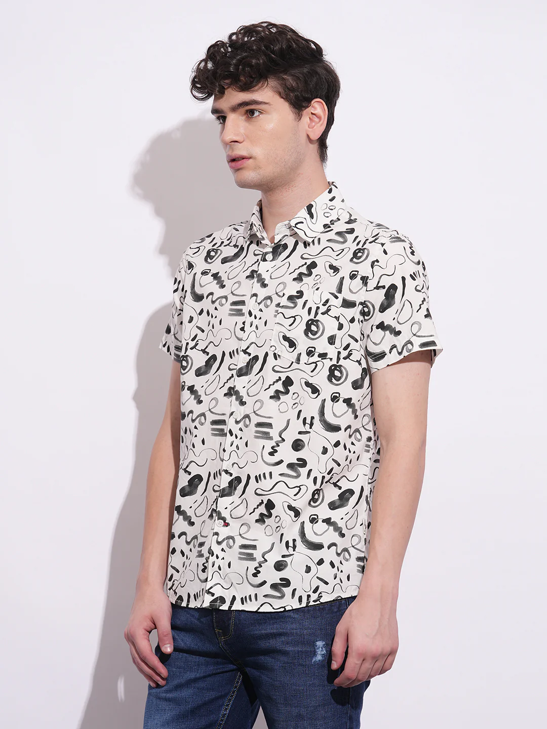 Black Regular Fit Regular Collar Men's Shirt by Being Human Clothing - Image 2