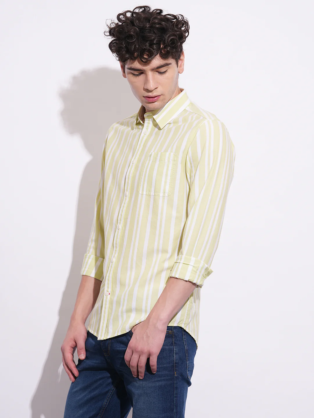 Green Regular Fit Regular Collar Men's Shirt by Being Human Clothing - Image 2