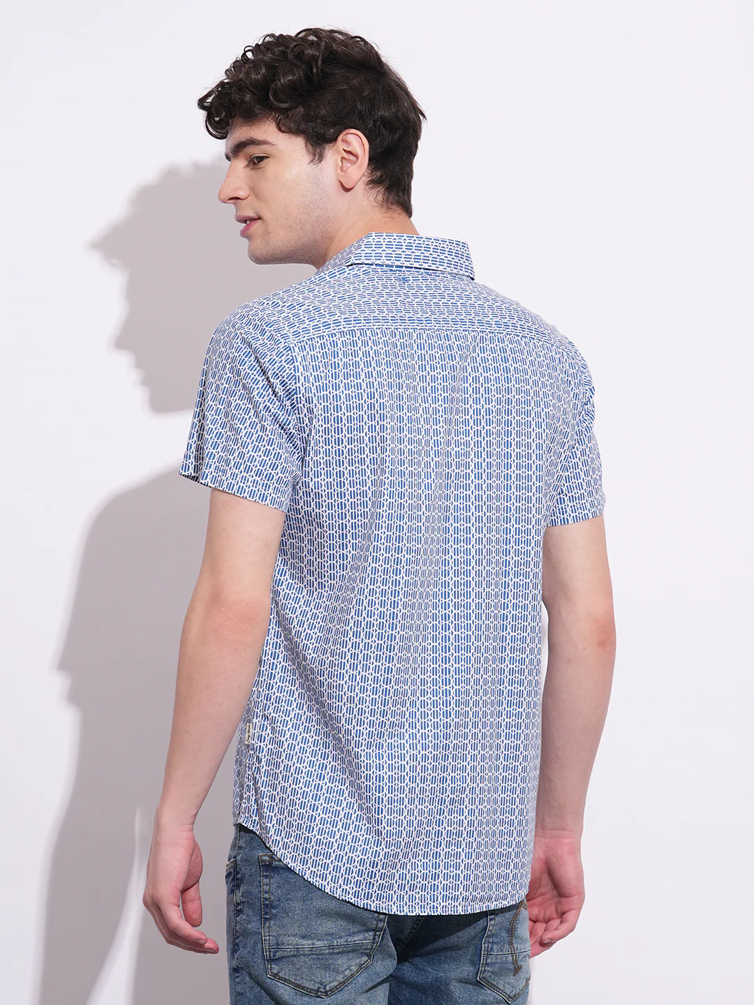 Navy Regular Fit Regular Collar Men's Shirt by Being Human Clothing - Image 3