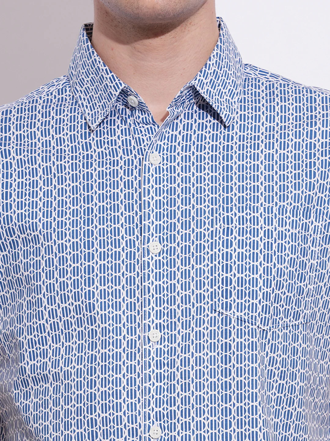 Navy Regular Fit Regular Collar Men's Shirt by Being Human Clothing - Image 4