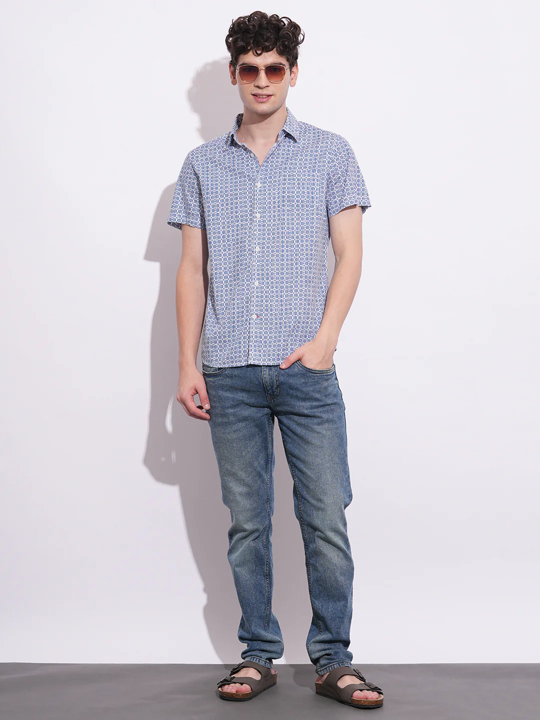 Navy Regular Fit Regular Collar Men's Shirt by Being Human Clothing - Image 5