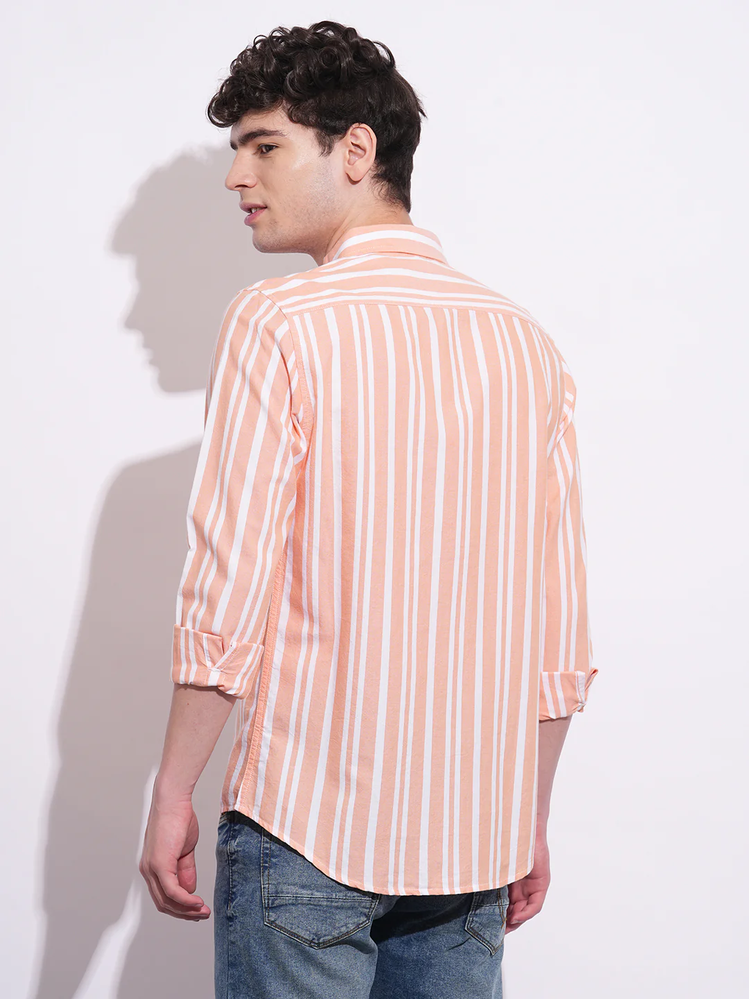 Orange Regular Fit Regular Collar Men's Shirt by Being Human Clothing - Image 3