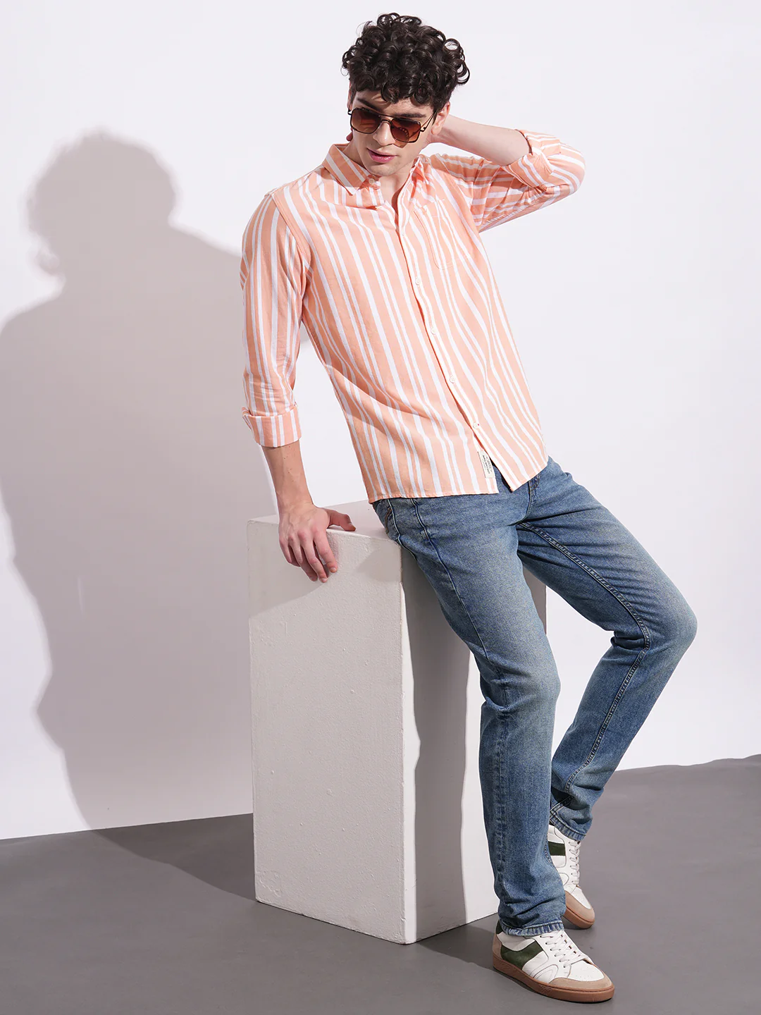 Orange Regular Fit Regular Collar Men's Shirt by Being Human Clothing - Image 5