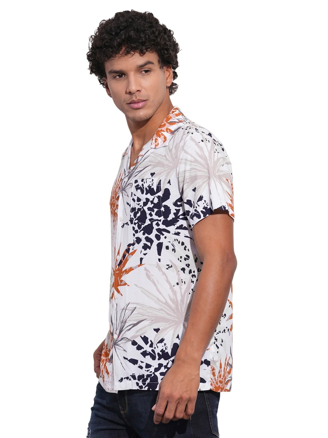 White Regular Fit Regular Collar Men's Shirt by Being Human Clothing - Image 2