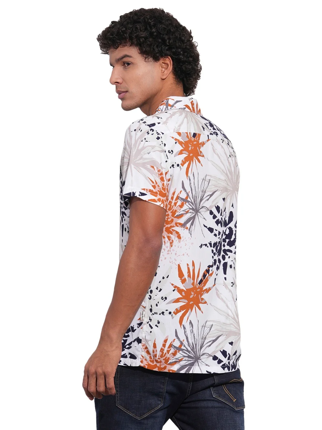 White Regular Fit Regular Collar Men's Shirt by Being Human Clothing - Image 3