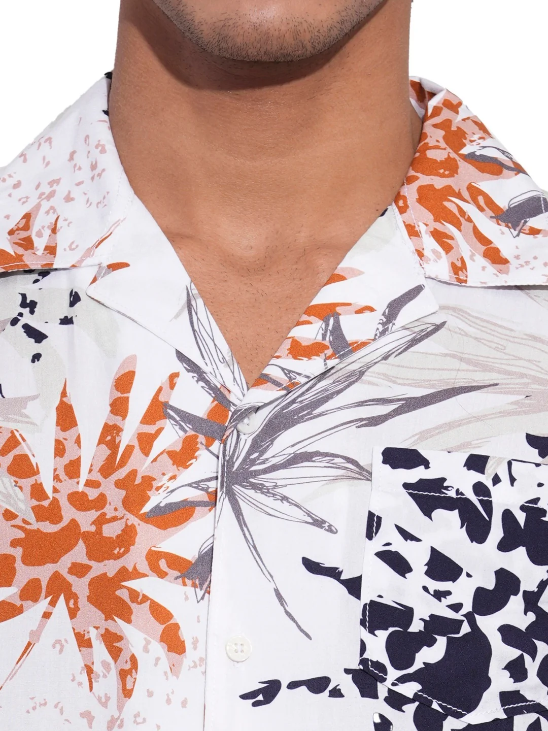 White Regular Fit Regular Collar Men's Shirt by Being Human Clothing - Image 4