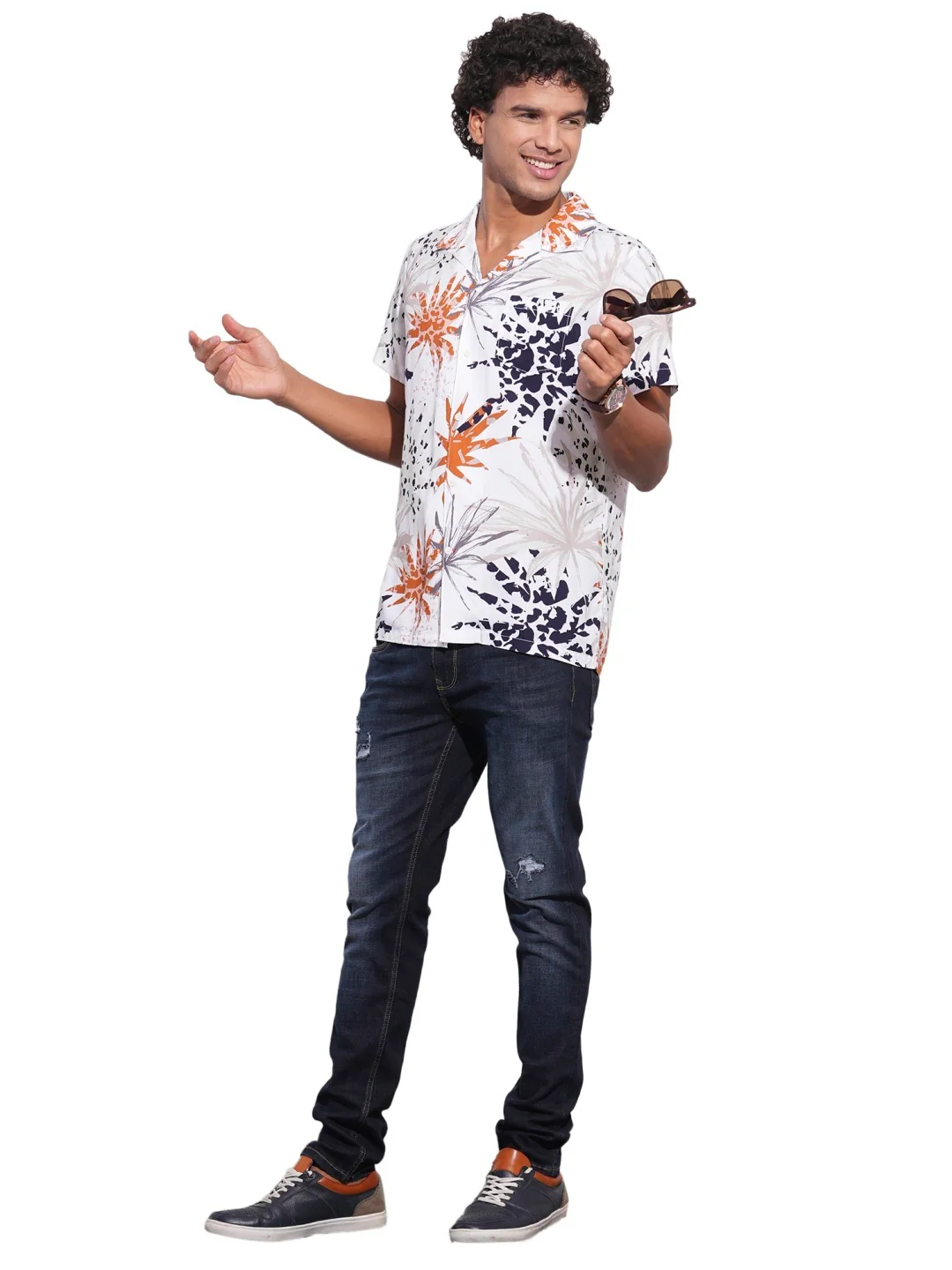 White Regular Fit Regular Collar Men's Shirt by Being Human Clothing - Image 5