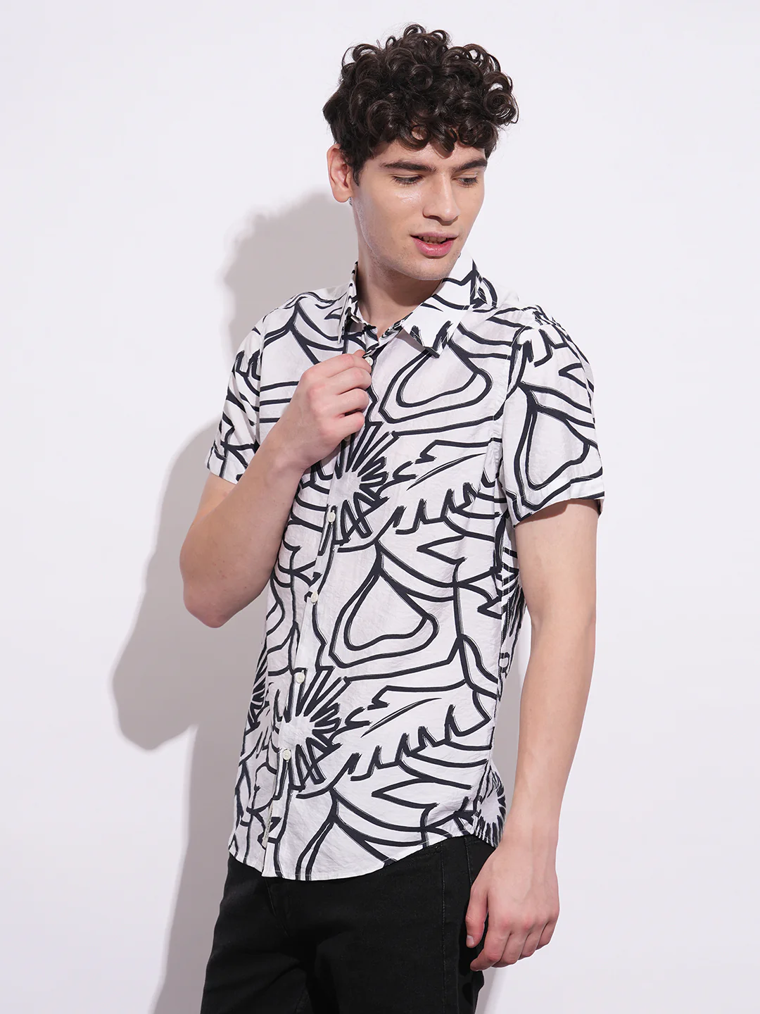 White Regular Fit Regular Collar Men's Shirt by Being Human Clothing - Image 2