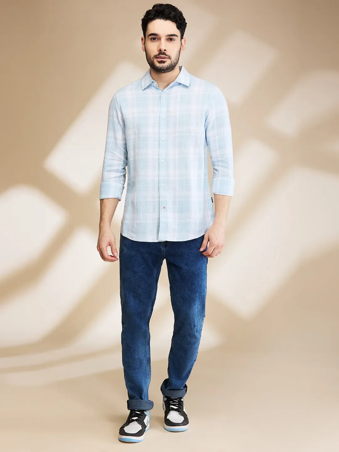 Aqua Slim Fit Regular Collar Men's Shirt by Being Human Clothing - Image 2