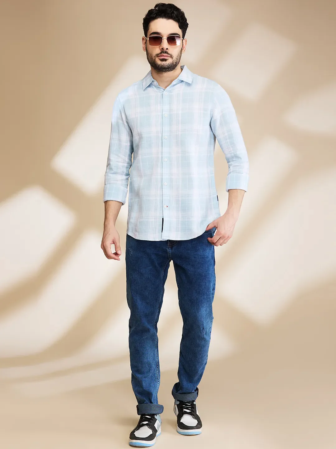 Aqua Slim Fit Regular Collar Men's Shirt by Being Human Clothing - Image 6